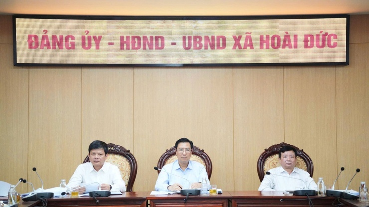 Đảng uỷ xã Hoài Đức tiếp sóng hội nghị trực tuyến giao ban quý I của Thành uỷ-HĐND-UBND-Uỷ ban MTTQ Việt Nam Thành phố Hà Nội- Ảnh 1.