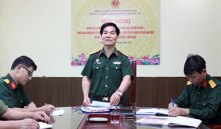 Hội Cựu Chiến binh phường Chương Mỹ đánh giá kết quả thực hiện nhiệm vụ quý I, triển khai nhiệm vụ quý II năm 2026- Ảnh 1.
