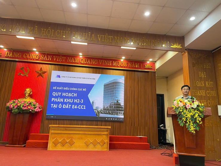  Thông báo niêm yết công khai, lấy ý kiến đóng góp của cơ quan, tổ chức, cá nhân và cộng đồng dân cư có liên quan đối với đề xuất Điều chỉnh cục bộ Quy hoạch phân khu đô thị H2-3, tỷ lệ 1/2000 tại ô quy hoạch E4-CC1.- Ảnh 1.