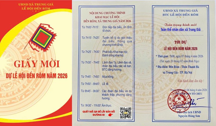 Trân trọng kính mời toàn thể nhân dân xã Trung Giã và du khách thập phương về dự lễ hội đền Rõm.- Ảnh 1.