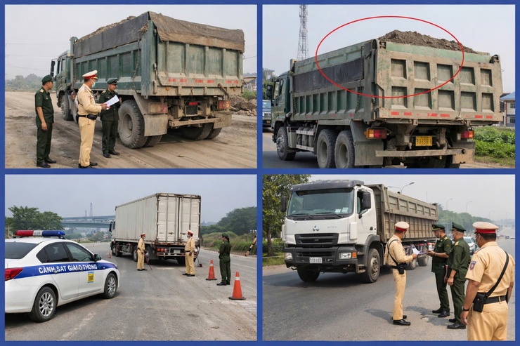 CÔNG AN XÃ VĨNH THANH TĂNG CƯỜNG QUẢN LÝ XE TẢI TỪ 15 TẤN TRỞ LÊN, ĐẢM BẢO AN TOÀN GIAO THÔNG- Ảnh 1.