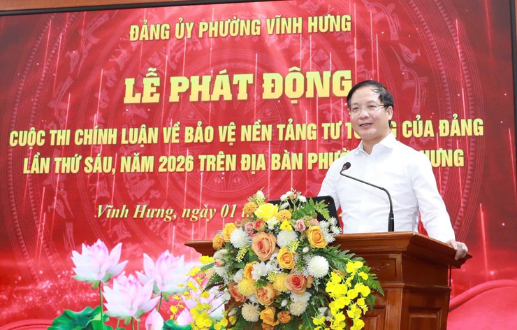 PHƯỜNG VĨNH HƯNG PHÁT ĐỘNG CUỘC THI CHÍNH LUẬN BẢO VỆ NỀN TẢNG TƯ TƯỞNG CỦA ĐẢNG LẦN THỨ SÁU, NĂM 2026.- Ảnh 1.