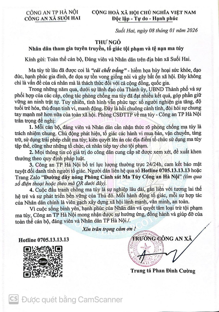 THƯ NGỎ

Về việc Nhân dân tham gia tuyên truyền, tố giác tội phạm và tệ nạn ma tuý- Ảnh 1.