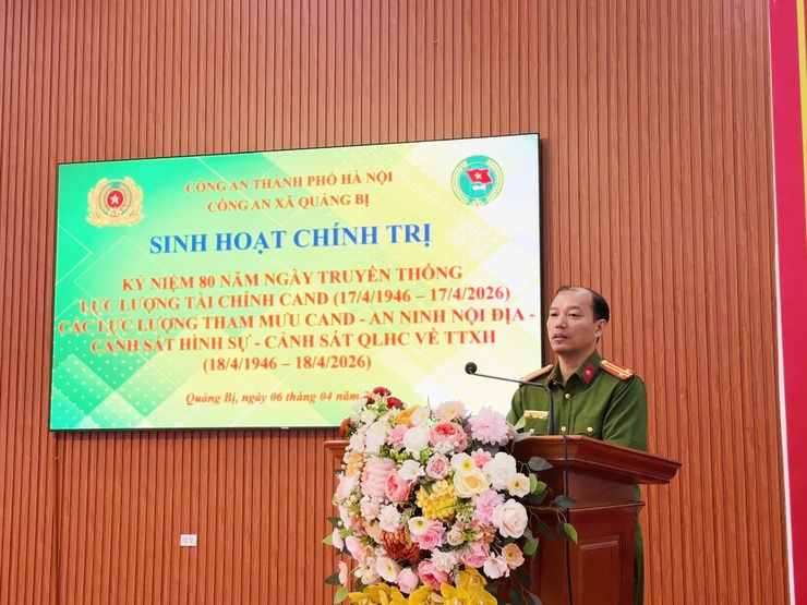 Công an xã Quảng Bị tổ chức chào cờ, sinh hoạt chính trị và sơ kết công tác Quý I/2026- Ảnh 4.