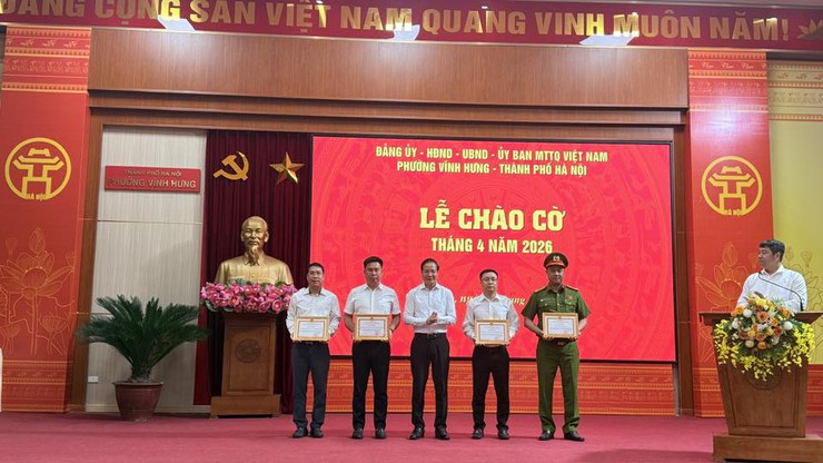 PHƯỜNG VĨNH HƯNG TỔ CHỨC LỄ CHÀO CỜ THÁNG 4- Ảnh 4.