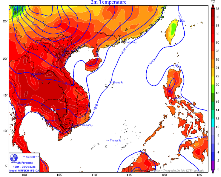 Ngày 05/4/2026, Hà Nội: nhiều mây, có mưa vài nơi, trưa chiều giảm mây trời nắng.- Ảnh 1.