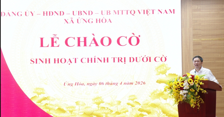 ĐẢNG UỶ - HĐND - UBND - UỶ BAN MTTQ TỔ CHỨC CHÀO CỜ THÁNG SINH HOẠT CHÍNH TRỊ THÁNG 4/2026.- Ảnh 4.