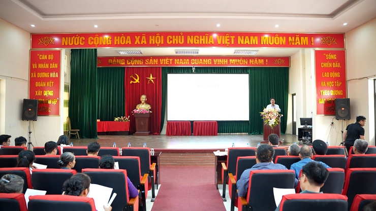 Hội nghị phổ biến mục đích, ý nghĩa, tầm quan trọng của dự án: Xây dựng thay thế trường mầm non vùng bãi Dương Liễu- Ảnh 1.