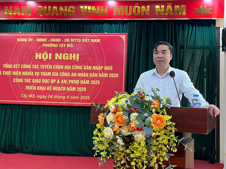 Phường Tây Mỗ tổng kết công tác tuyển chọn, gọi công dân nhập ngũ và thực hiện nghĩa vụ tham gia Công an nhân dân năm 2026- Ảnh 2.