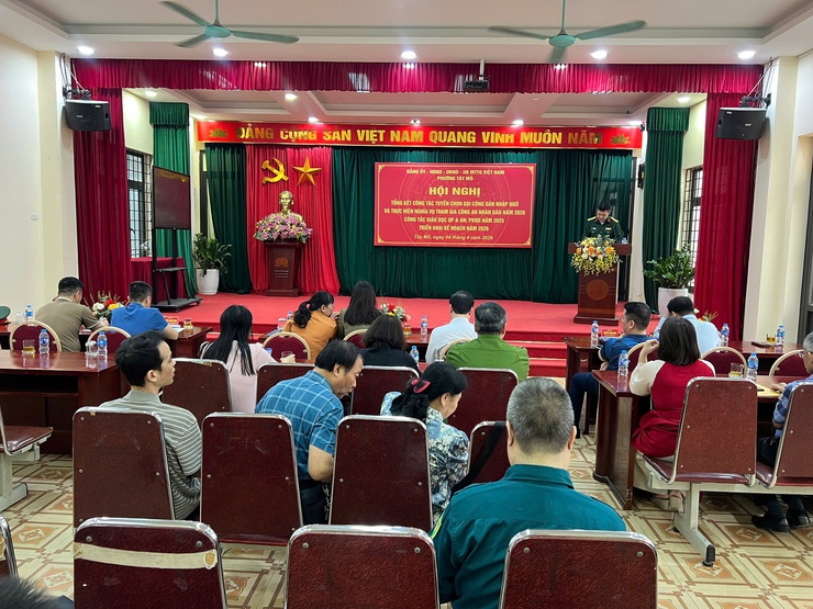 Phường Tây Mỗ tổng kết công tác tuyển chọn, gọi công dân nhập ngũ và thực hiện nghĩa vụ tham gia Công an nhân dân năm 2026- Ảnh 1.