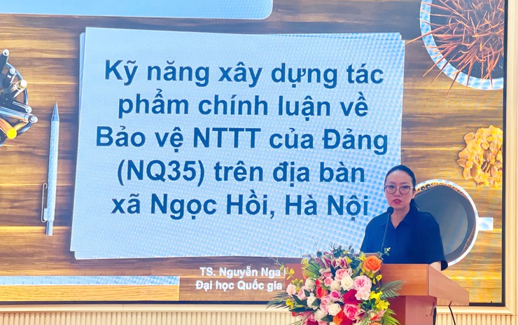 Tập huấn kỹ năng xây dựng tác phẩm chính luận cho cán bộ, đảng viên, đội ngũ báo cáo viên, tuyên truyền viên xã Ngọc Hồi- Ảnh 1.