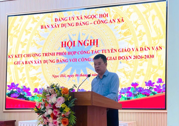 Ngọc Hồi ký kết chương trình phối hợp công tác tuyên giáo, dân vận giai đoạn 2026–2030- Ảnh 1.