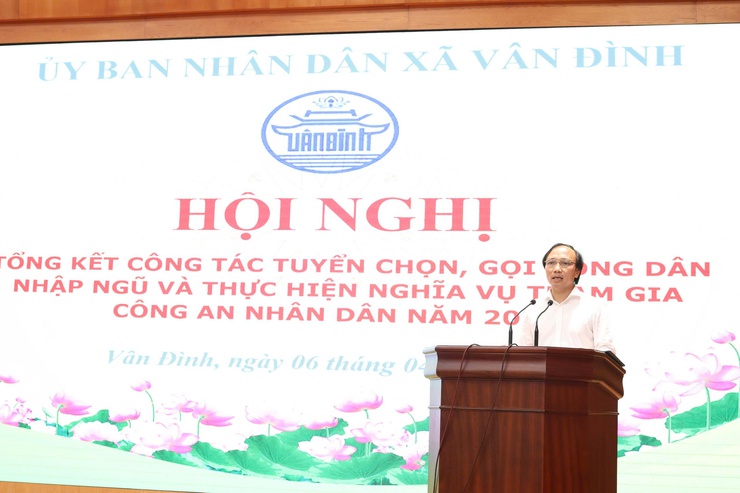 XÃ VÂN ĐÌNH TỔNG KẾT CÔNG TÁC TUYỂN CHỌN, GỌI CÔNG DÂN NHẬP NGŨ VÀ THỰC HIỆN NGHĨA VỤ THAM GIA CÔNG AN NHÂN DÂN NĂM 2026- Ảnh 2.