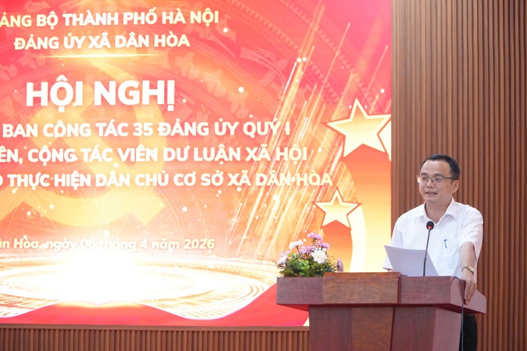 HỘI NGHỊ GIAO BAN BAN CÔNG TÁC 35 ĐẢNG ỦY QUÝ 1 BÁO CÁO VIÊN, CỘNG TÁC VIÊN DƯ LUẬN XÃ HỘI, VÀ BAN CHỈ ĐẠO THỰC HIỆN DÂN CHỦ CƠ SỞ XÃ DÂN HÒA- Ảnh 2.