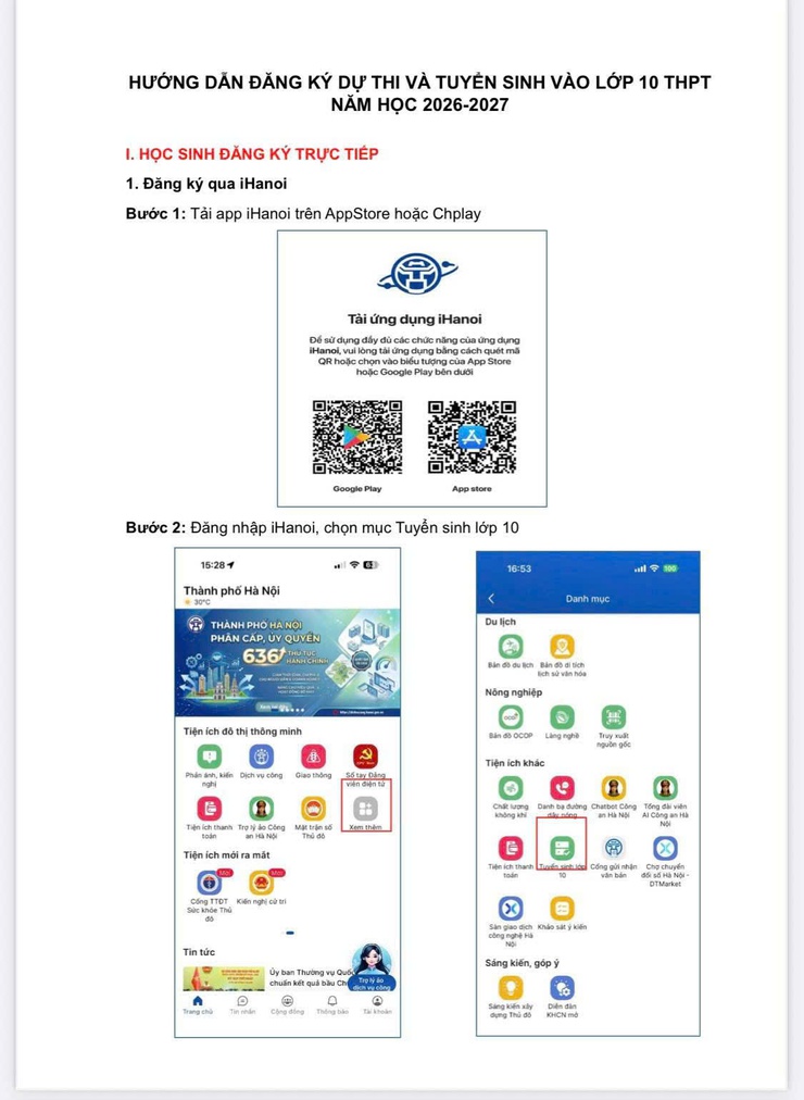 Hướng dẫn học sinh thử nghiệm đăng ký trực tuyến dự thi và tuyển sinh vào lớp 10 trung học phổ thông công lập năm học 2026-2027- Ảnh 1.