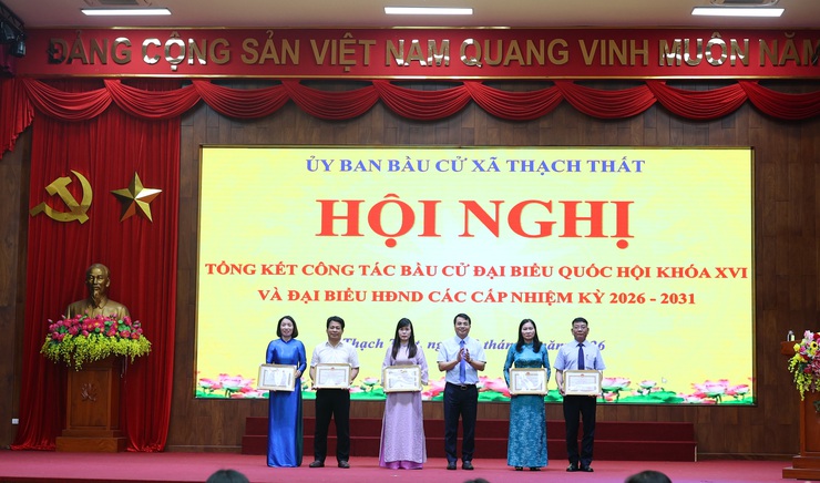 Thạch Thất tổng kết cuộc bầu cử đại biểu Quốc hội khóa XVI và đại biểu HĐND các cấp nhiệm kỳ 2026-2031- Ảnh 9.