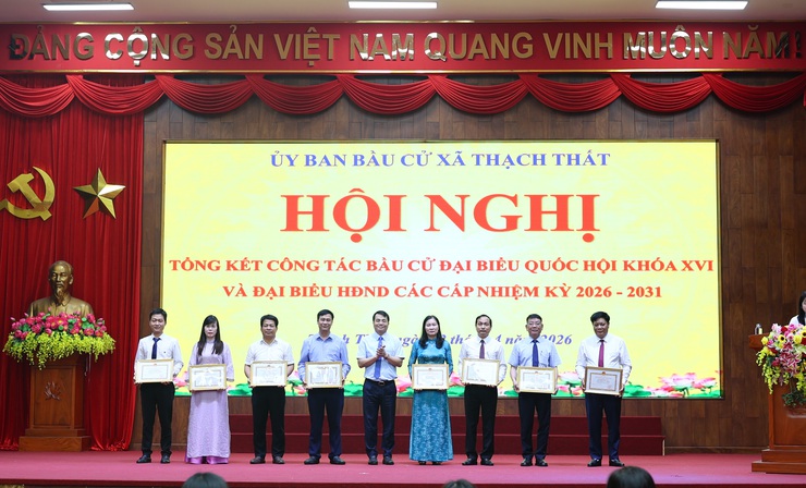 Thạch Thất tổng kết cuộc bầu cử đại biểu Quốc hội khóa XVI và đại biểu HĐND các cấp nhiệm kỳ 2026-2031- Ảnh 7.