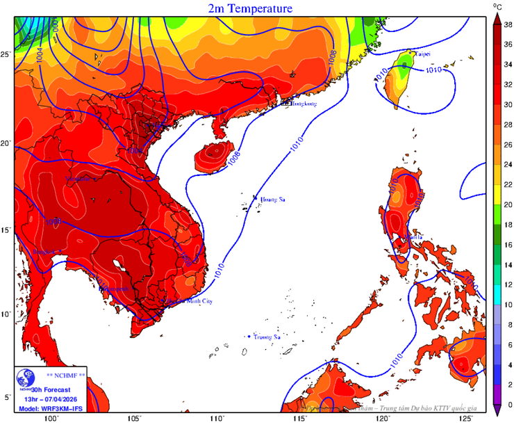 Ngày 07/4/2026, Hà Nội: ngày nắng nóng, đêm không mưa- Ảnh 1.