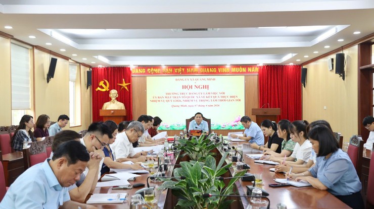 Thường trực Đảng ủy xã làm việc với Ủy ban MTTQ và các tổ chức chính trị - xã hội- Ảnh 1.