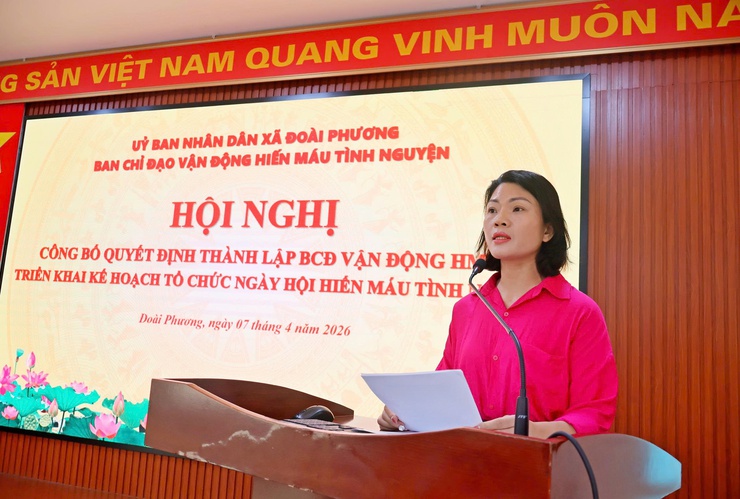 Thành lập Ban chỉ đạo vận động hiến máu tình nguyện xã Đoài Phương năm 2026- Ảnh 1.
