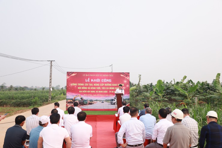 Minh Châu khởi công dự án 35 tỷ đồng cải tạo đường giao thông nội đồng và kênh tưới tiêu- Ảnh 1.