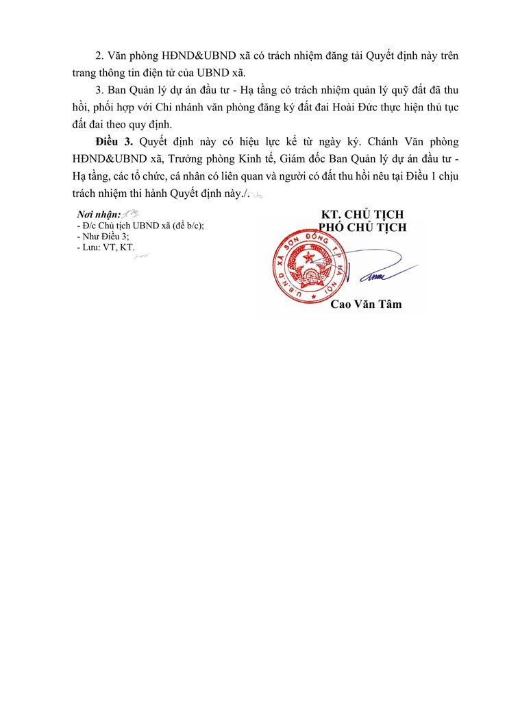 Quyết định về việc thu hồi đấy để thực hiện dự án trên địa bàn xã Sơn Đồng- Ảnh 12.