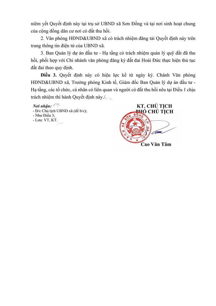 Quyết định về việc thu hồi đấy để thực hiện dự án trên địa bàn xã Sơn Đồng- Ảnh 18.