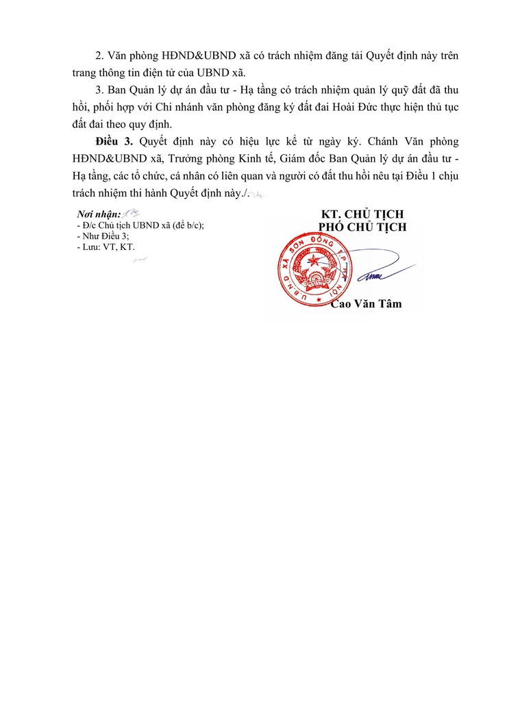 Quyết định về việc thu hồi đấy để thực hiện dự án trên địa bàn xã Sơn Đồng- Ảnh 6.