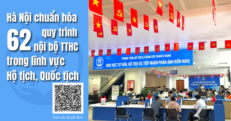 Hà Nội công bố 62 quy trình hành chính mới trong lĩnh vực Tư pháp và Hộ tịch- Ảnh 1.