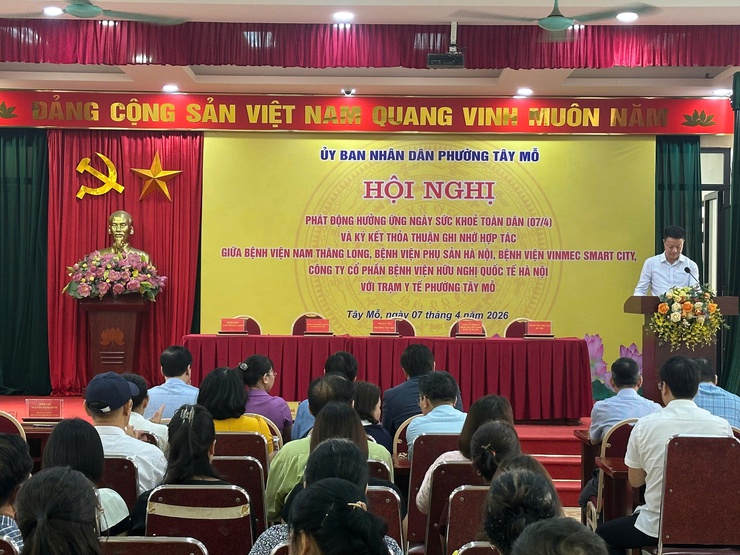 UBND phường Tây Mỗ hưởng ứng Ngày Sức khỏe toàn dân (07/4) và ký kết ghi nhớ hợp tác với các Bệnh viện nâng cao chất lượng y tế cơ sở- Ảnh 4.