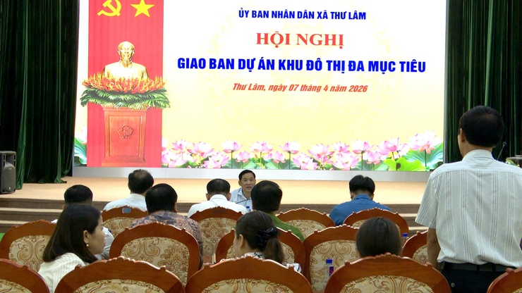Thư Lâm giao ban tiến độ Dự án Khu đô thị đa mục tiêu, quyết tâm hoàn thành GPMB theo kế hoạch- Ảnh 1.