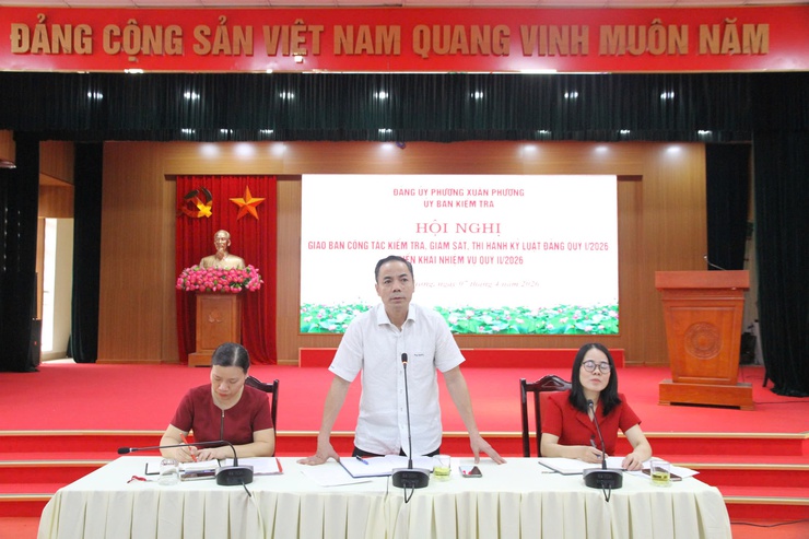 UBKT Đảng ủy phường Xuân Phương tổ chức hội nghị giao ban công tác kiểm tra, giám sát quý I năm 2026- Ảnh 3.