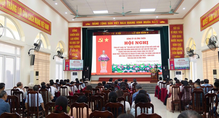 Xã Ứng Thiên tổng kết cuộc thi tìm hiểu quy định bầu cử và triển khai cuộc thi chính luận bảo vệ nền tảng tư tưởng của Đảng lần thứ VI năm 2026- Ảnh 1.