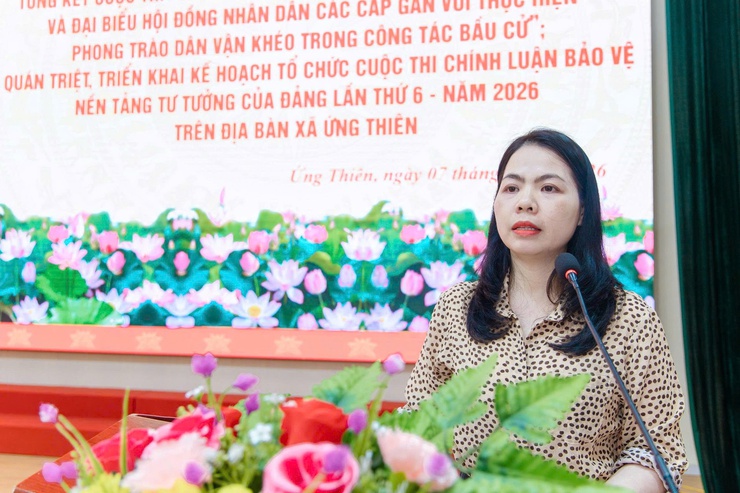 Xã Ứng Thiên tổng kết cuộc thi tìm hiểu quy định bầu cử và triển khai cuộc thi chính luận bảo vệ nền tảng tư tưởng của Đảng lần thứ VI năm 2026- Ảnh 3.