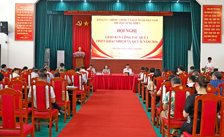 Phường Tùng Thiện tổ chức Hội nghị giao ban quý I, triển khai nhiệm vụ quý II năm 2026- Ảnh 1.