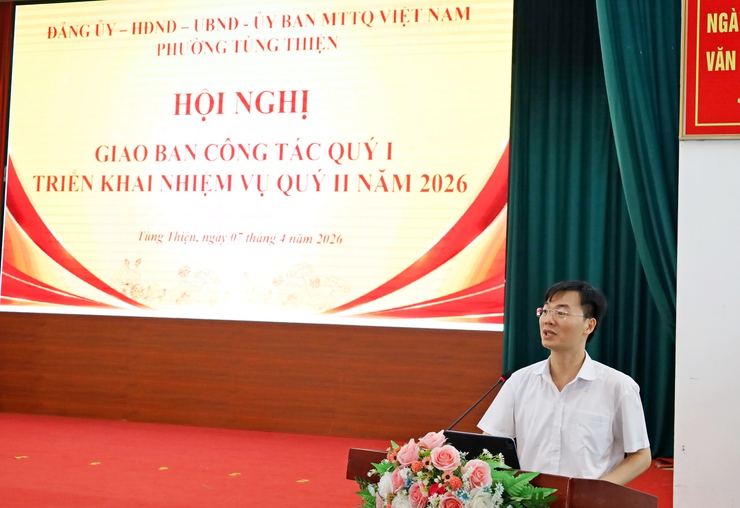 Phường Tùng Thiện tổ chức Hội nghị giao ban quý I, triển khai nhiệm vụ quý II năm 2026- Ảnh 3.