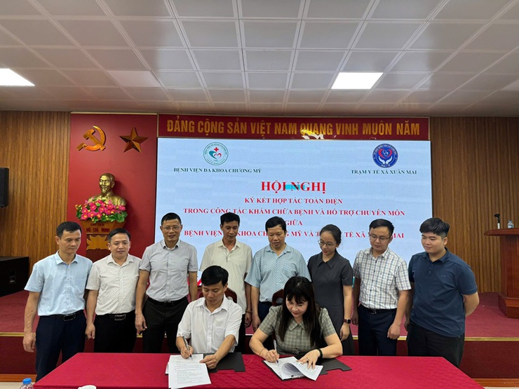 Tăng cường năng lực y tế cơ sở: Ký kết hợp tác toàn diện giữa Bệnh viện Đa khoa Chương Mỹ và Trạm Y tế xã Xuân Mai- Ảnh 1.