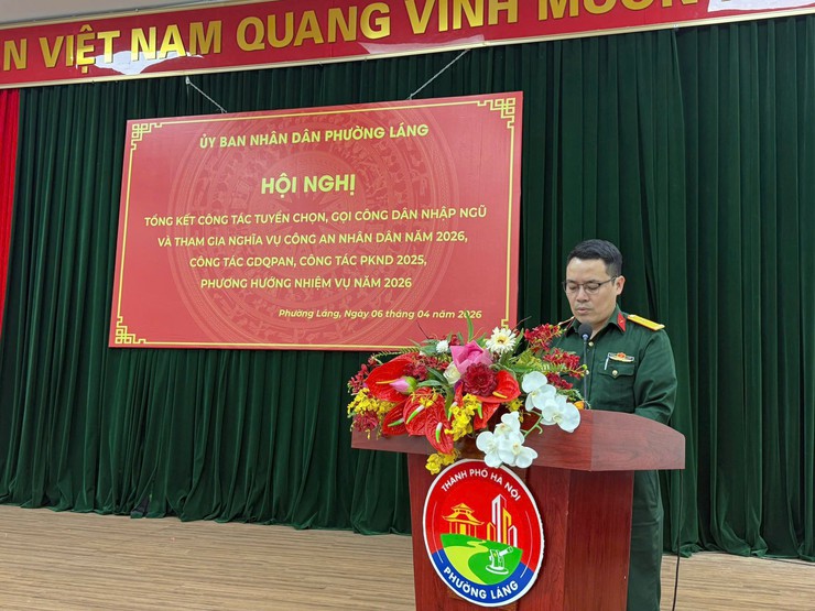PHƯỜNG LÁNG TỔ CHỨC HỘI NGHỊ TỔNG KẾT CÔNG TÁC TUYỂN QUÂN NĂM 2026- Ảnh 1.