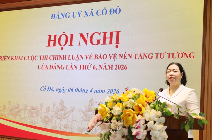 ĐẢNG ỦY XÃ CỔ ĐÔ TỔ CHỨC LỄ CHÀO CỜ ĐẦU TUẦN THÁNG 4; CÔNG BỐ QUYẾT ĐỊNH CÔNG TÁC CÁN BỘ VÀ PHÁT ĐỘNG CUỘC THI CHÍNH LUẬN NĂM 2026- Ảnh 3.