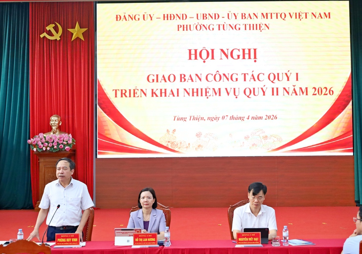 Phường Tùng Thiện tổ chức Hội nghị giao ban quý I, triển khai nhiệm vụ quý II năm 2026- Ảnh 2.