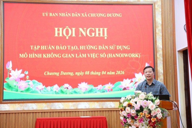 Xã Chương Dương đẩy mạnh chuyển đổi số với tập huấn hệ thống HanoiWork cho hơn 100 cán bộ- Ảnh 2.