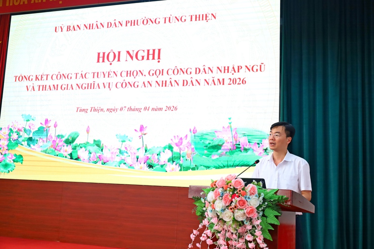 Phường Tùng Thiện tổng kết công tác tuyển chọn, gọi công dân nhập ngũ và thực hiện nghĩa vụ tham gia công an nhân dân năm 2026- Ảnh 3.