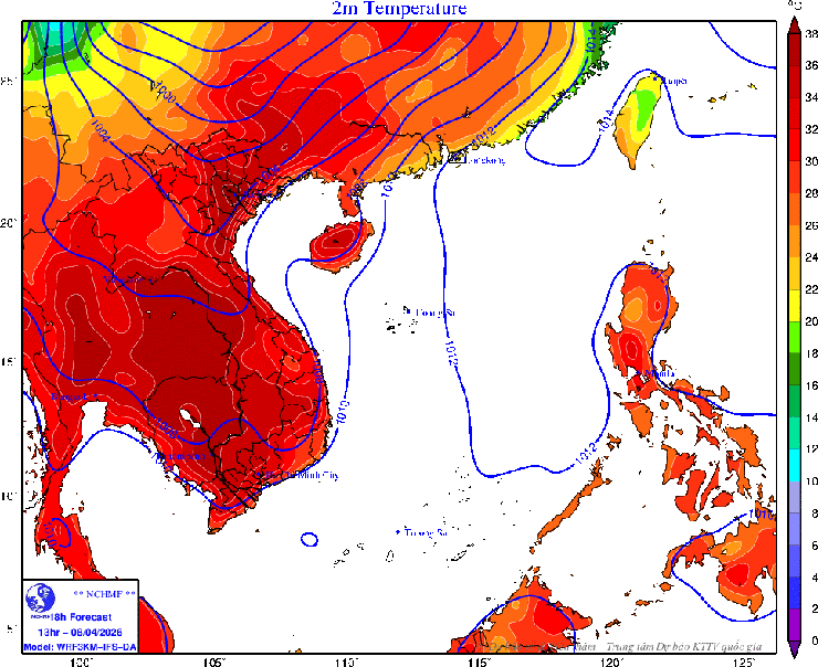 Ngày 08/4/2026, Hà Nội: ngày nắng, có nơi nắng nóng, đêm không mưa- Ảnh 1.