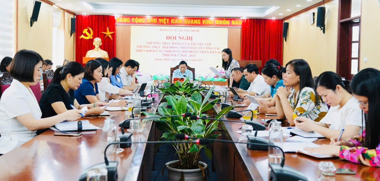 THƯỜNG TRỰC ĐẢNG ỦY XÃ QUANG MINH LÀM VIỆC VỚI THƯỜNG TRỰC HĐND XÃ VỀ TRIỂN KHAI NHIỆM VỤ NHIỆM KỲ 2026 - 2031- Ảnh 1.