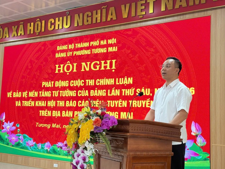 ĐẢNG ỦY PHƯỜNG TƯƠNG MAI PHÁT ĐỘNG CUỘC THI CHÍNH LUẬN VỀ BẢO VỆ NỀN TẢNG TƯ TƯỞNG CỦA ĐẢNG LẦN THỨ SÁU VÀ HỘI THI BÁO CÁO VIÊN, TUYÊN TRUYỀN VIÊN GIỎI PHƯỜNG TƯƠNG MAI NĂM 2026- Ảnh 3.