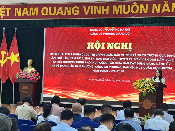 Phường Giảng Võ phát động hai Cuộc thi chính luận và Báo cáo viên năm 2026; Ký kết các Chương trình phối hợp công tác giữa Ban Xây dựng Đảng Đảng ủy và UBND phường, Công an phường, Ban Chỉ huy Quân sự phường giai đoạn 2026-2030- Ảnh 10.