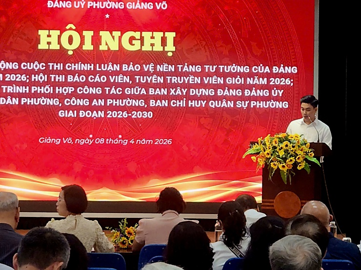 Phường Giảng Võ phát động hai Cuộc thi chính luận và Báo cáo viên năm 2026; Ký kết các Chương trình phối hợp công tác giữa Ban Xây dựng Đảng Đảng ủy và UBND phường, Công an phường, Ban Chỉ huy Quân sự phường giai đoạn 2026-2030- Ảnh 11.