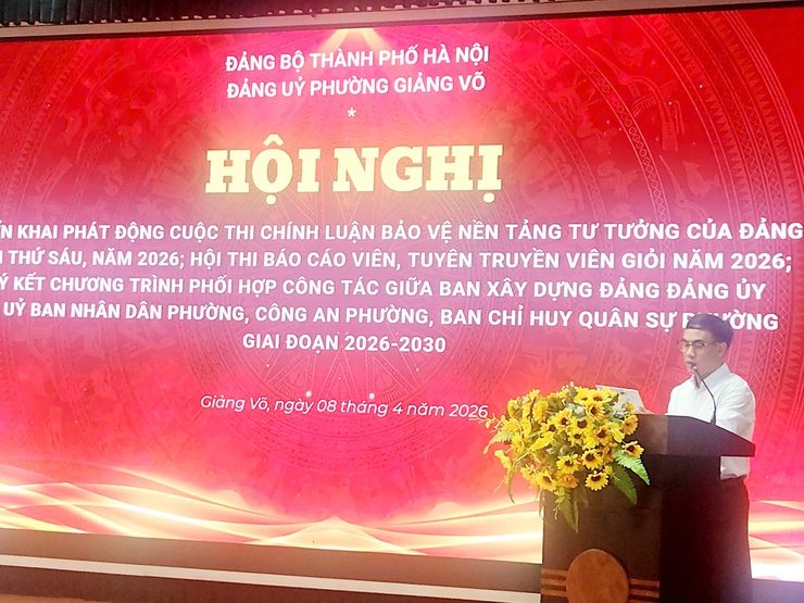 Phường Giảng Võ phát động hai Cuộc thi chính luận và Báo cáo viên năm 2026; Ký kết các Chương trình phối hợp công tác giữa Ban Xây dựng Đảng Đảng ủy và UBND phường, Công an phường, Ban Chỉ huy Quân sự phường giai đoạn 2026-2030- Ảnh 9.