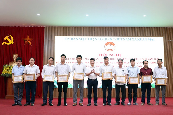 MTTQ Việt Nam xã Xuân Mai: sơ kết công tác Mặt trận quý I, tổng kết công tác Mặt trận tham gia bầu cử- Ảnh 7.