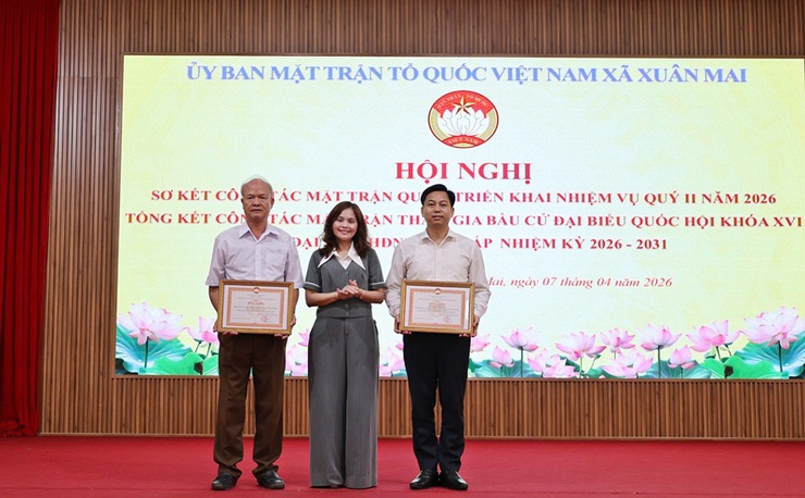 MTTQ Việt Nam xã Xuân Mai: sơ kết công tác Mặt trận quý I, tổng kết công tác Mặt trận tham gia bầu cử- Ảnh 3.